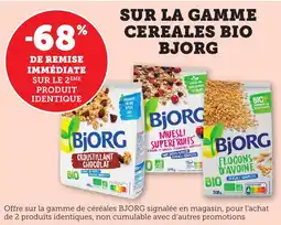 Bi1 BJORG Sur la gamme cereales bio offre