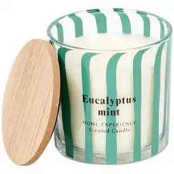 Action Bougie parfumée dans verre à motif rayé offre