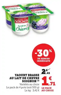 Bi1 SOIGNON Yaourt brasse au lait de chevre offre