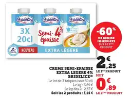 Bi1 BRIDELICE Creme semi-epaisse extra legere 4% offre