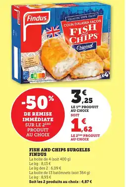 Bi1 FINDUS Fish and chips surgeles offre