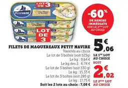 Bi1 PETIT NAVIRE Filets de maquereaux offre