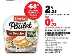 Hyper U Herta - blanc de poulet conservation sans nitrite offre