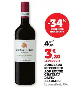 Bi1 Bordeaux superieur aop rouge chateau david beaulieu offre
