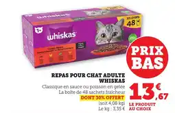 Bi1 WHISKAS Repas pour chat adulte offre