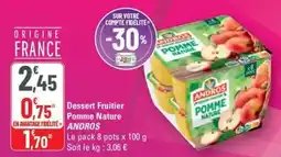 G20 ANDROS Dessert Fruitier Pomme Nature offre