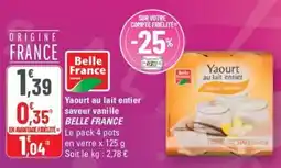 G20 BELLE FRANCE Yaourt au lait entier saveur vanille offre