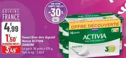 G20 ACTIVIA Yaourt Bien-être digestif Nature offre