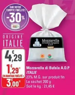 G20 ITALIE Mozzarella di Bufala A.O.P offre