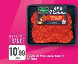 G20 SOCOPA 2 Côtes de Porc saveur Chorizo offre