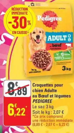 G20 PEDIGREE Croquettes pour chien Adulte au Bœuf et légumes offre