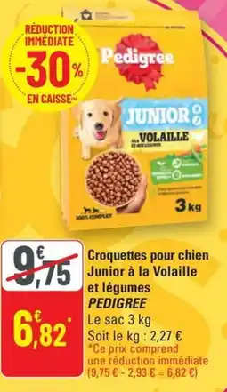 G20 PEDIGREE Croquettes pour chien Junior à la Volaille et légumes offre