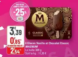 G20 MAGNUM 4 Glaces Vanille et Chocolat Classic offre