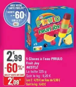 G20 NESTLÉ 5 glaces à l'eau pirulo fruit joy offre
