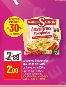 G20 WILLIAM SAURIN Lasagnes Bolognaise offre