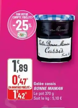 G20 BONNE MAMAN Gelée cassis offre