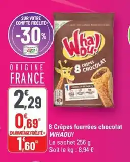 G20 WHAOU 8 Crêpes fourrées chocolat offre