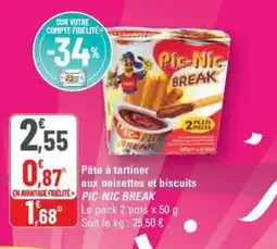 G20 PIC-NIC BREAK Pâte à tartiner aux noisettes et biscuits offre