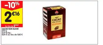 Cacao non Sucré