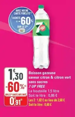 G20 7 UP Boisson gazeuse saveur citron & citron vert sans sucres offre