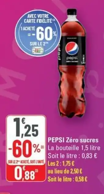 G20 PEPSI Zéro sucres offre