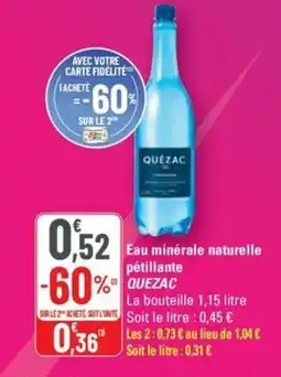 G20 QUEZAC Eau minérale naturelle pétillante offre