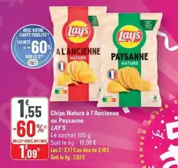 G20 LAY's Chips Nature à l'Ancienne ou Paysanne offre