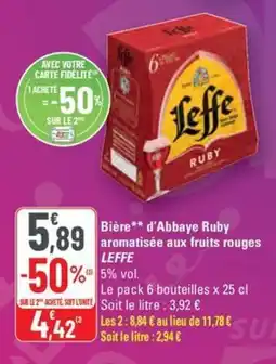 G20 LEFFE Bière d'Abbaye Ruby aromatisée aux fruits rouges offre