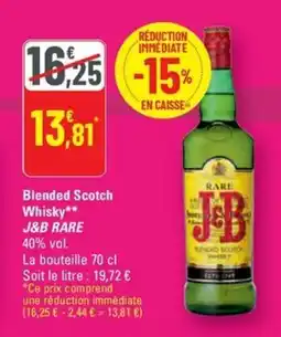 G20 J&B RARE Blended Scotch Whisky offre