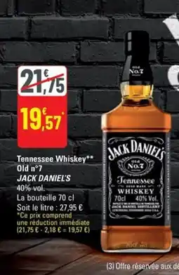 G20 JACK DANIEL'S Tennessee Whiskey Old n°7 offre