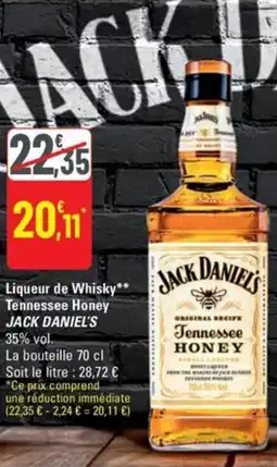 G20 JACK DANIELS Liqueur de Whisky Tennessee Honey offre