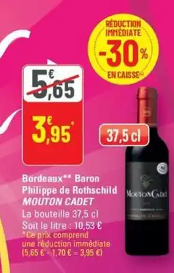 G20 MOUTON CADET Bordeaux Baron Philippe de Rothschild offre