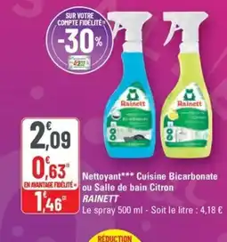 G20 RAINETT Nettoyant Cuisine Bicarbonate ou Salle de bain Citron offre