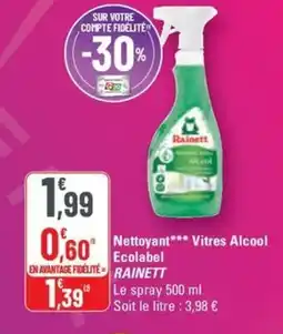G20 RAINETT Nettoyant Vitrus Alcool Ecolabel offre