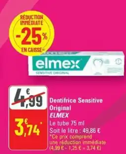 G20 ELMEX Dentifrice Sensitive Original offre