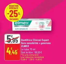 G20 ELMEX Dentifrice Clinical Expert Soin sensibilité + gencives offre