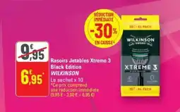 G20 WILKINSON Rasoirs Jetables Xtreme 3 Black Edition offre