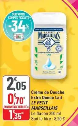 LE PETIT MARSEILLAIS Crème de Douche Extra Douce Lait