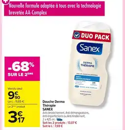 Carrefour SANEX Douche Derma Thérapie offre