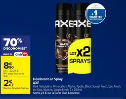 Carrefour AXE Déodorant en Spray offre