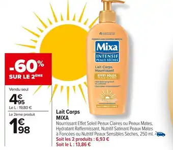 Carrefour MIXA Lait Corps offre
