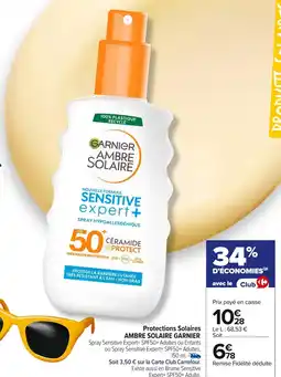 Carrefour AMBRE SOLAIRE GARNIER Protections Solaires offre