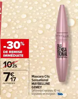 Carrefour MAYBELLINE GEMEY Mascara Cils Sensational offre