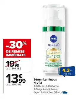 Carrefour NIVEA Sérum Luminous offre