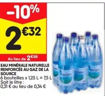 Leader Price Eau minérale naturelle renforcée au gaz de la source offre