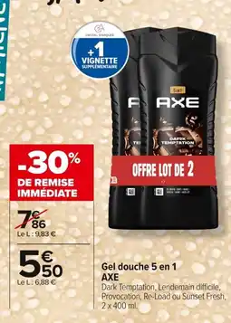 Carrefour AXE Gel douche 5 en 1 offre