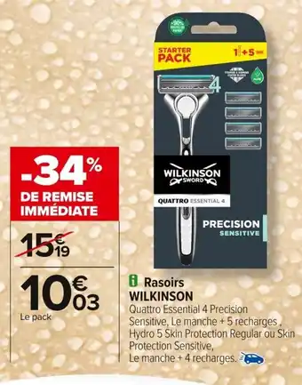 Carrefour WILKINSON Rasoirs offre