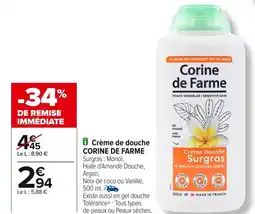 Carrefour CORINE DE FARME Crème de douche offre
