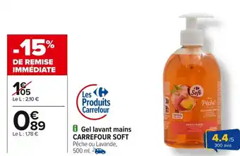 Carrefour CARREFOUR SOFT Gel lavant mains offre