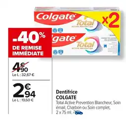 Carrefour COLGATE Dentifrice offre